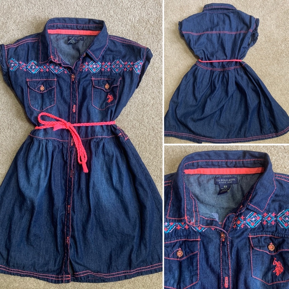 Cute Jean US Polo Button Down Dress size 6X